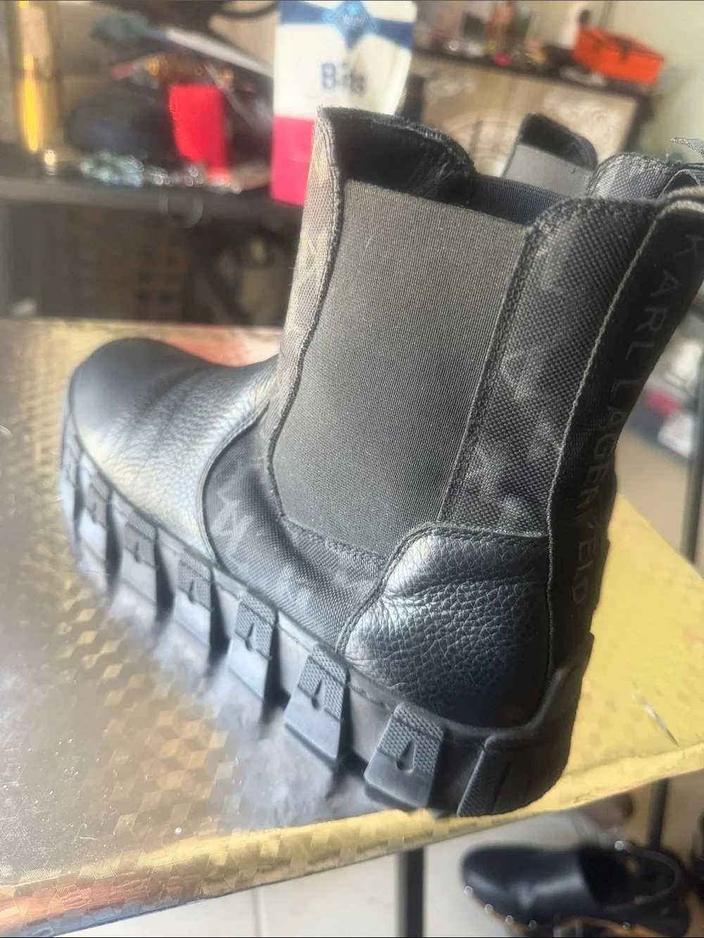 Karl Lagerfeld Black Chunky Chukka Boots